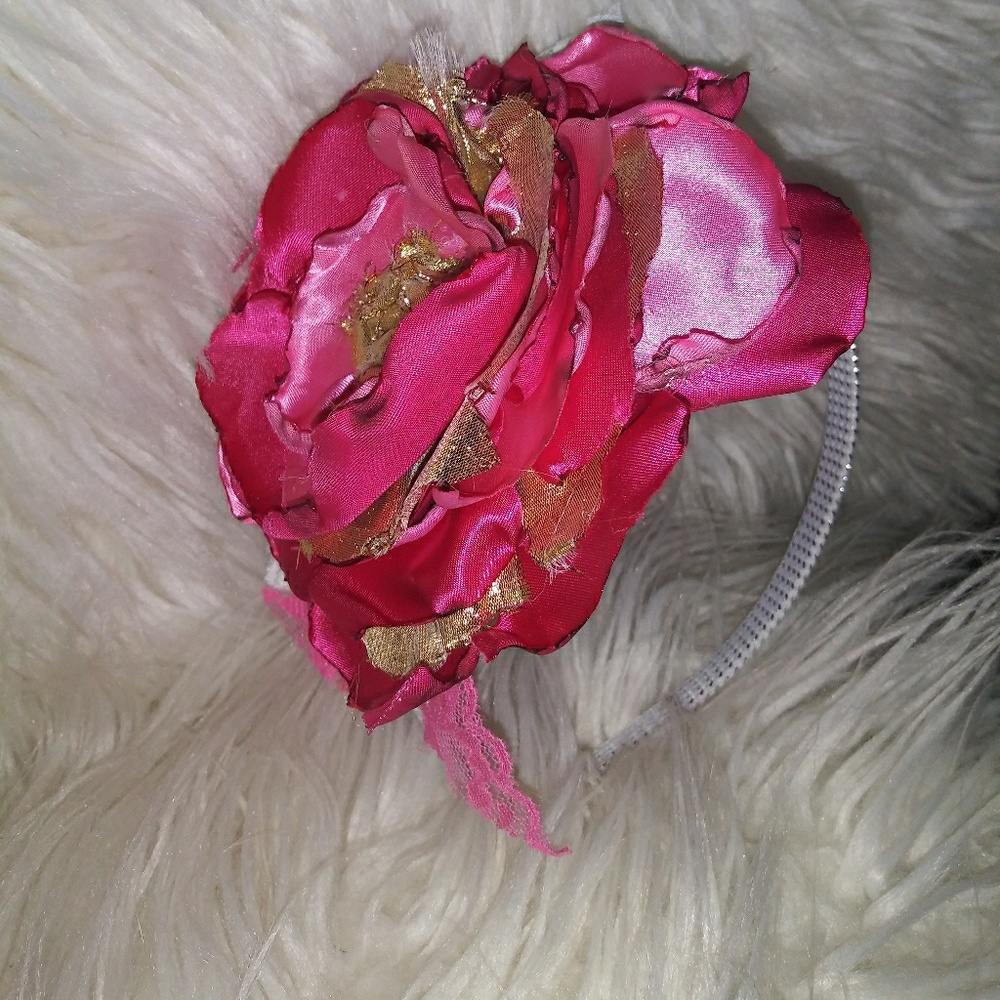 Handmade fabric flower headband